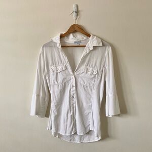 James Perse Side Panel Button Shirt in White M/4